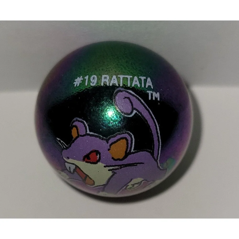 Vintage Iradescent Pokémon marble number 19 Rattata